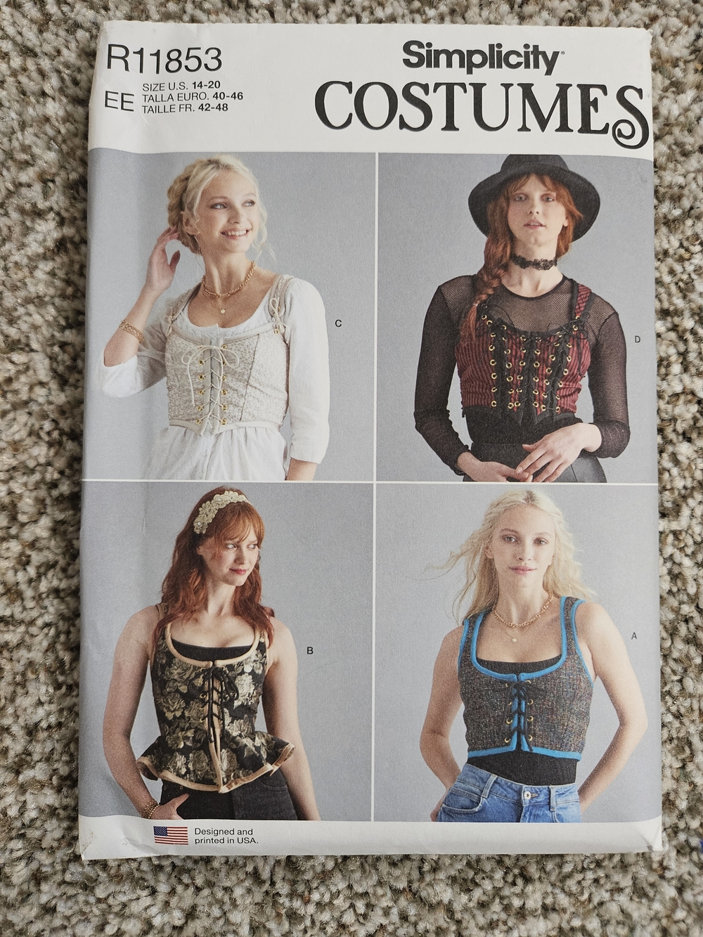 Simplicity Costume Corset Vest Pattern - #R11853